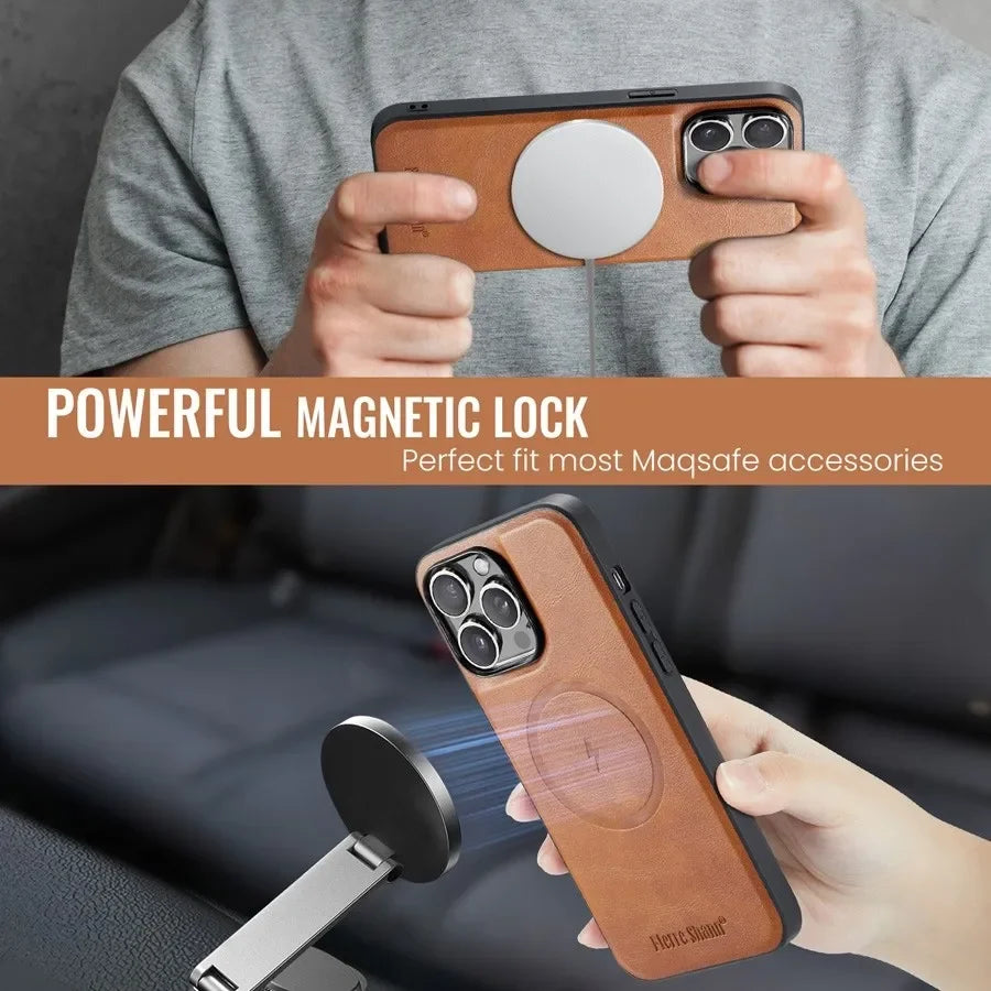 Magnetic Detachable Leather Wallet Phone Stand Case Wireless Charge Cover for iPhone  18 17Air 11 12 13 14 Plus 15 16 17 Pro Max