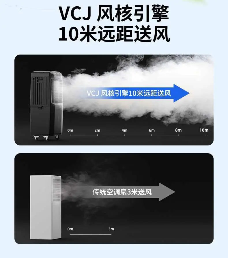 Floor Mobile Household Water Cooled Air Conditioning Fan Mobile Air Cooler Commercial Large Industrial 60L Air Conditioning Fan