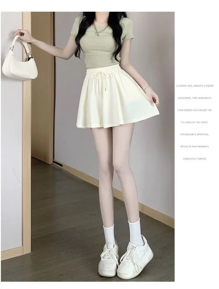 2026 High Waist Wide Leg Sports Shorts Women's Summer New Loose Fit A-Line Shorts Casual Versatile Comfortable Short Pants