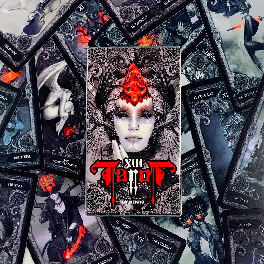 XIII Dark Tarot Cards Deck Board Game Mysterious Divination Edition Borad Playing Games，Holiday Games Leisure Party Card Game