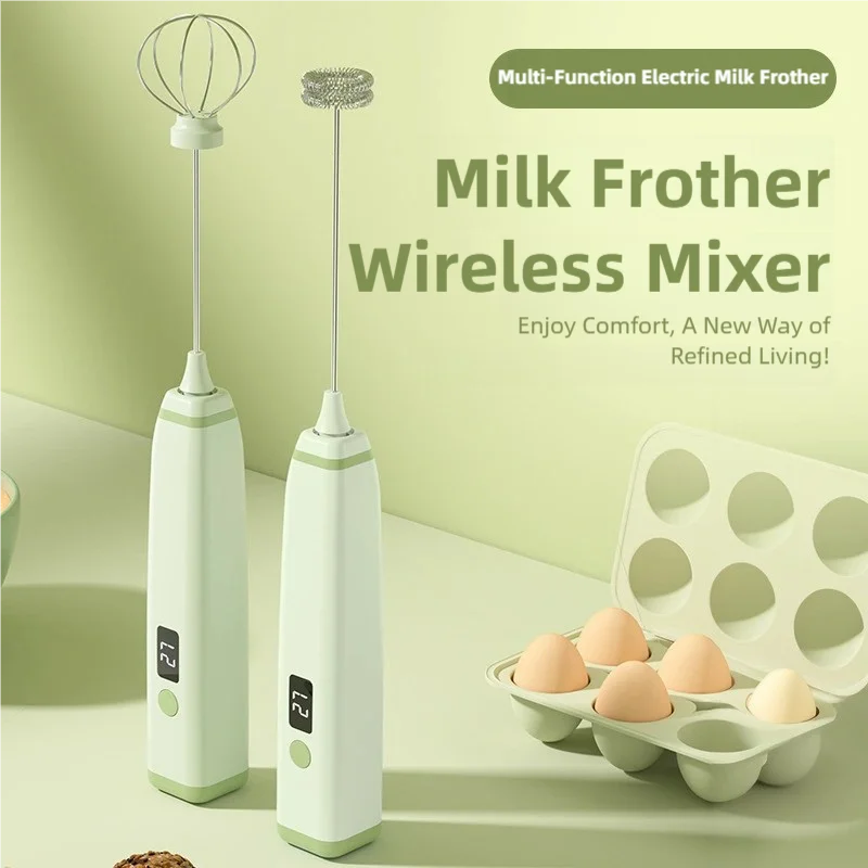 TINSOL Wireless Electric Milk Frother Multi-Function Blender Egg Whisk and Mixer Ideal for Crafting Coffee and Cappuccino Foam