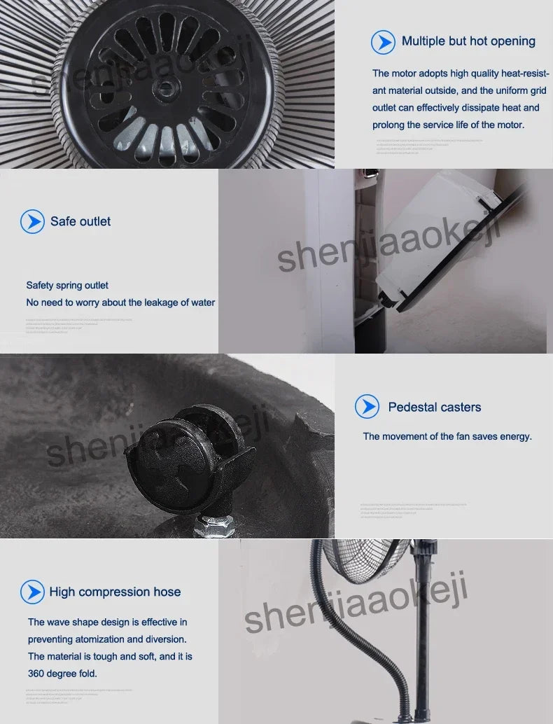 Office air humidifier Electric Fan Water mist fan Air condition fans cold fog fan remote control 12h timing