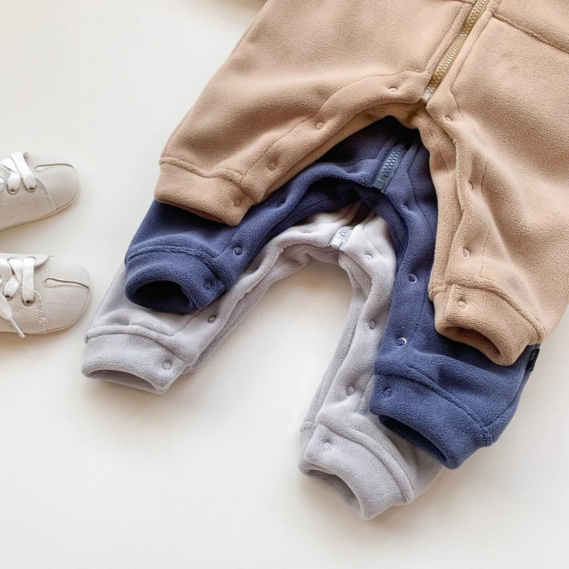 IYEAL Baby Boy Clothes Girl Rompers Newborn Infant Baby Clothing Soft Warm Fleece Jumpsuit Playsuit Autumn Toddler Outwear