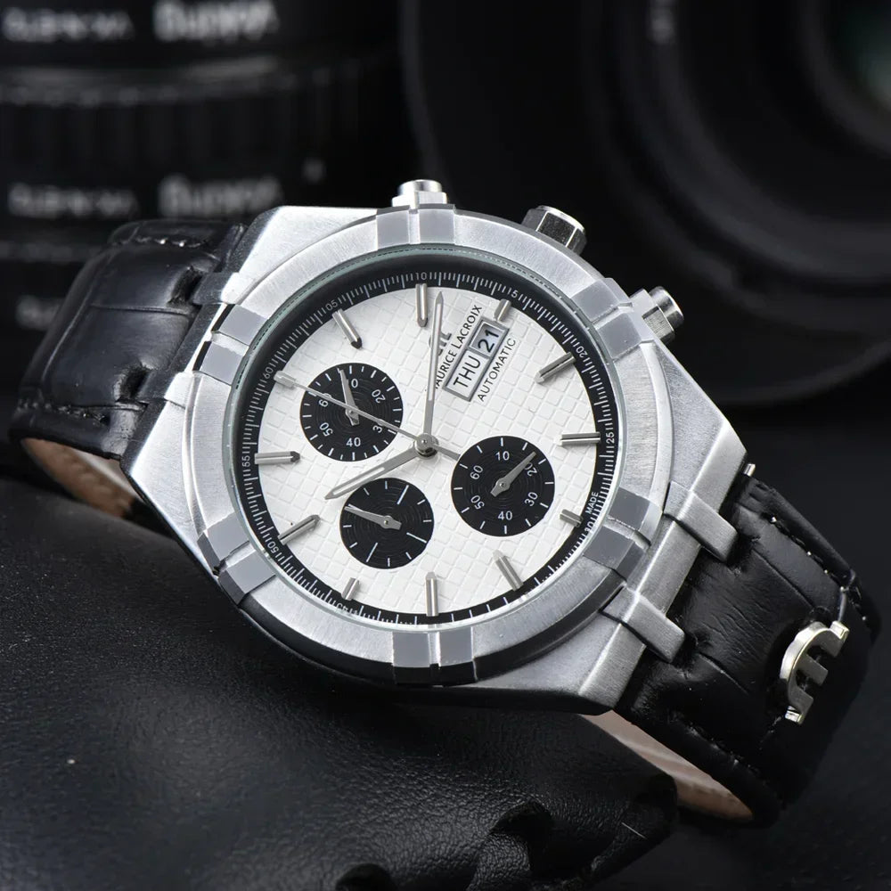 High Quality Maurice Lacroix Brand Watches For Mens Multifunction Chronograph WristWatch Business Precious Quartz AAA Male Clock