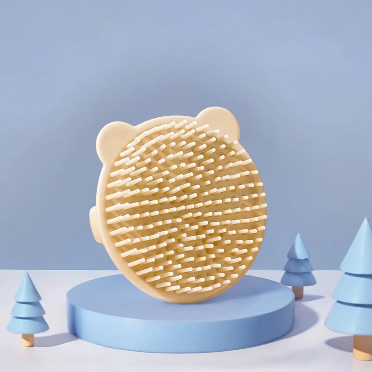 Baby Hair Brush Soft Hair Scalp Massager For Kids Gentle Bathing Shower Head Scrubber Cute Bear Design
