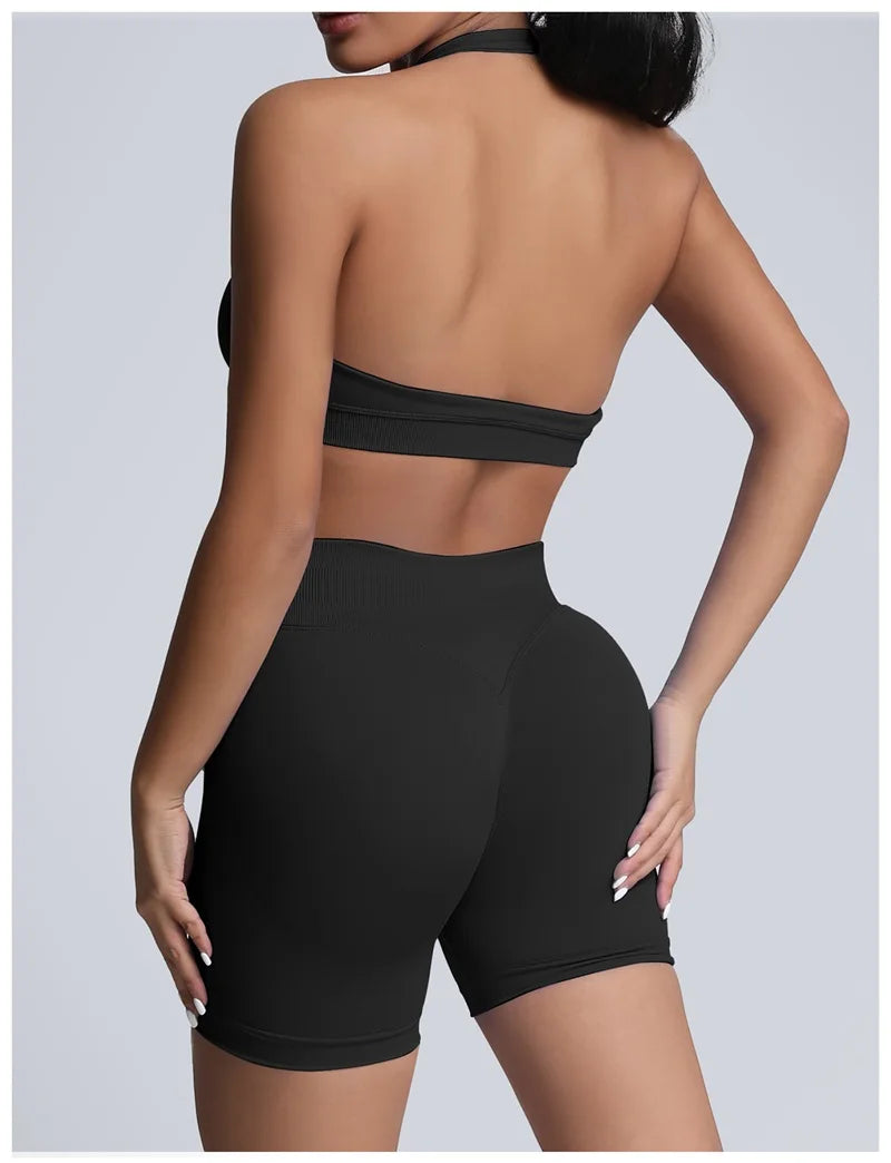 HISTELLO Sports Shorts 4.5‘’ High Waist Women Yoga Workout Shorts Seamless Leggings Stretch Fitness Sweatpants Gym Short