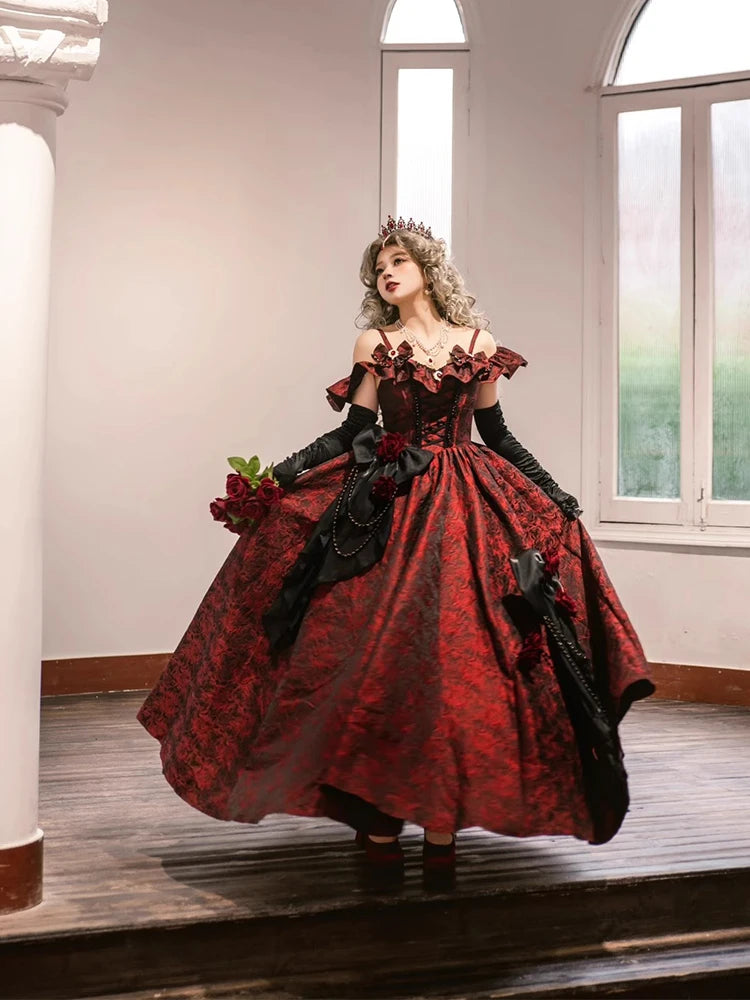 Coalfell New Lolita Princess Dress Elegant Party Gown Luxury Lolita Ball Gown Flower Wedding Dress