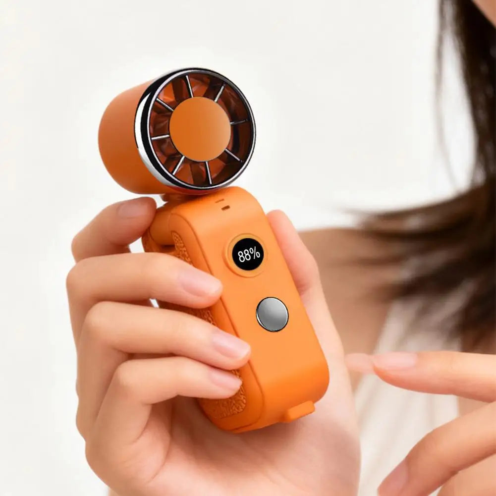 Portable Handheld Mini Fan Foldable Cooling Fans 5 Speed USB Rechargeable Fan with Phone Stand And Digital Display Screen