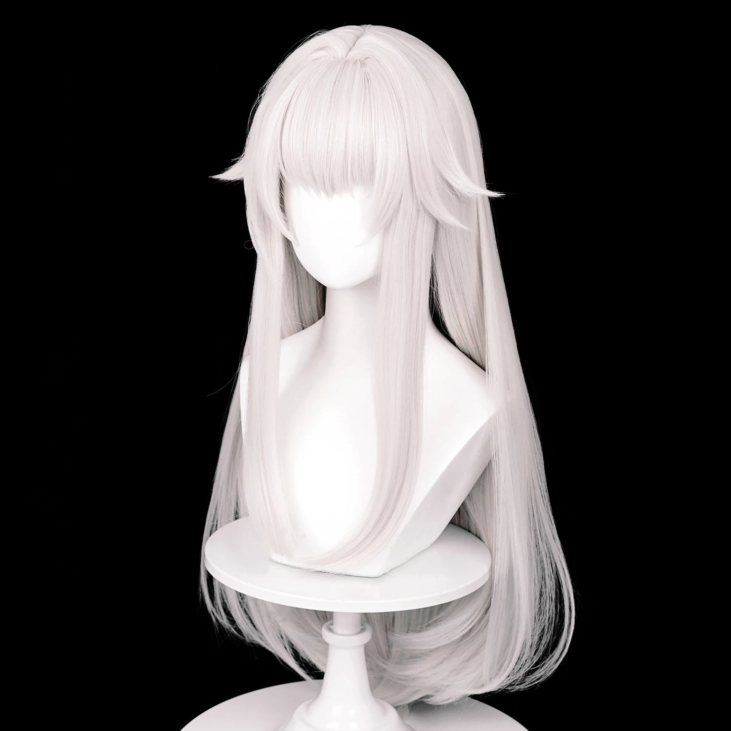 MSIWIGS Game Cosplay Wigs Synthetic Long Straight White Hair Heat Resistant Wig for Halloween Party