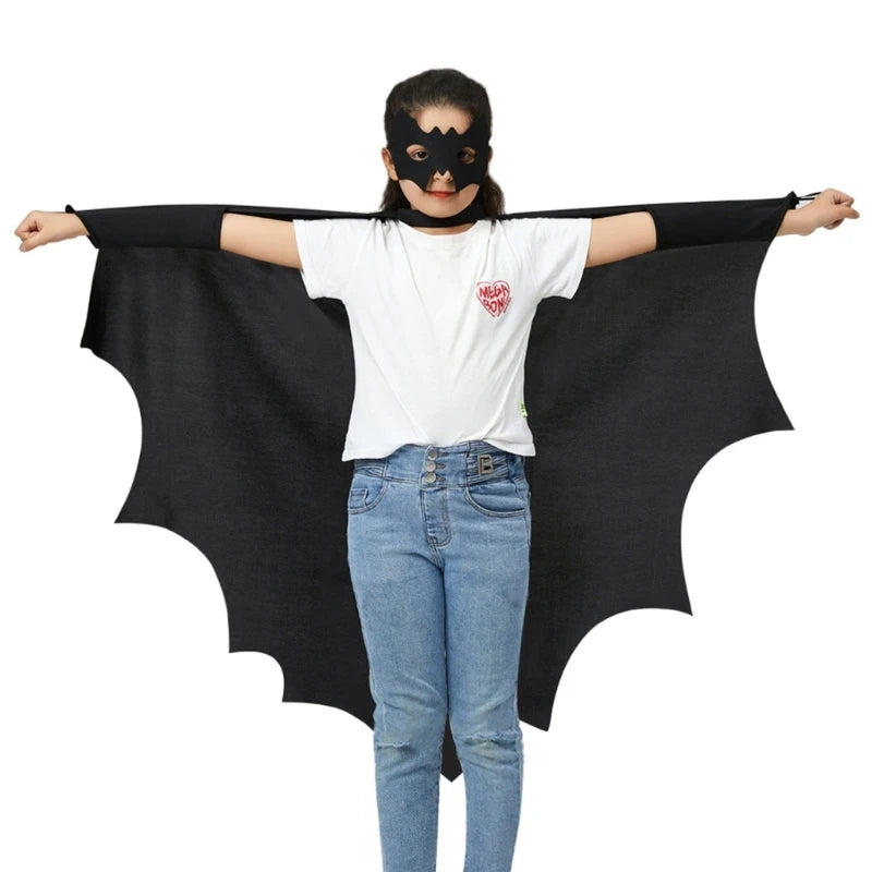 Halloween Bat Costume Bat Wing Cape Halloween Cosplay Costume for Kids