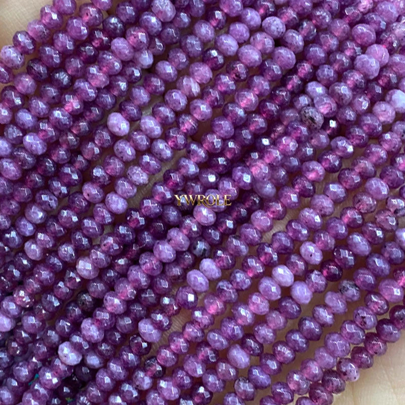 3x4mm Rondelle Faceted Natural Stone Chalcedony Tourmaline Color Loose Spacer Beads for Jewelry Making Diy Bracelet Accessories