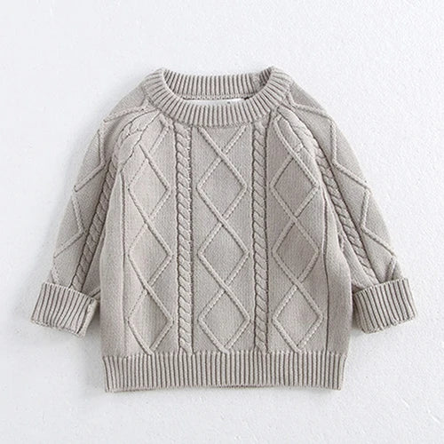 2024 New Autumn Winter Children Knitted Clothes Suit Long Sleeved Knitted Pullover+Jumpsuit Newborn Baby Boys Girls Clothing Set