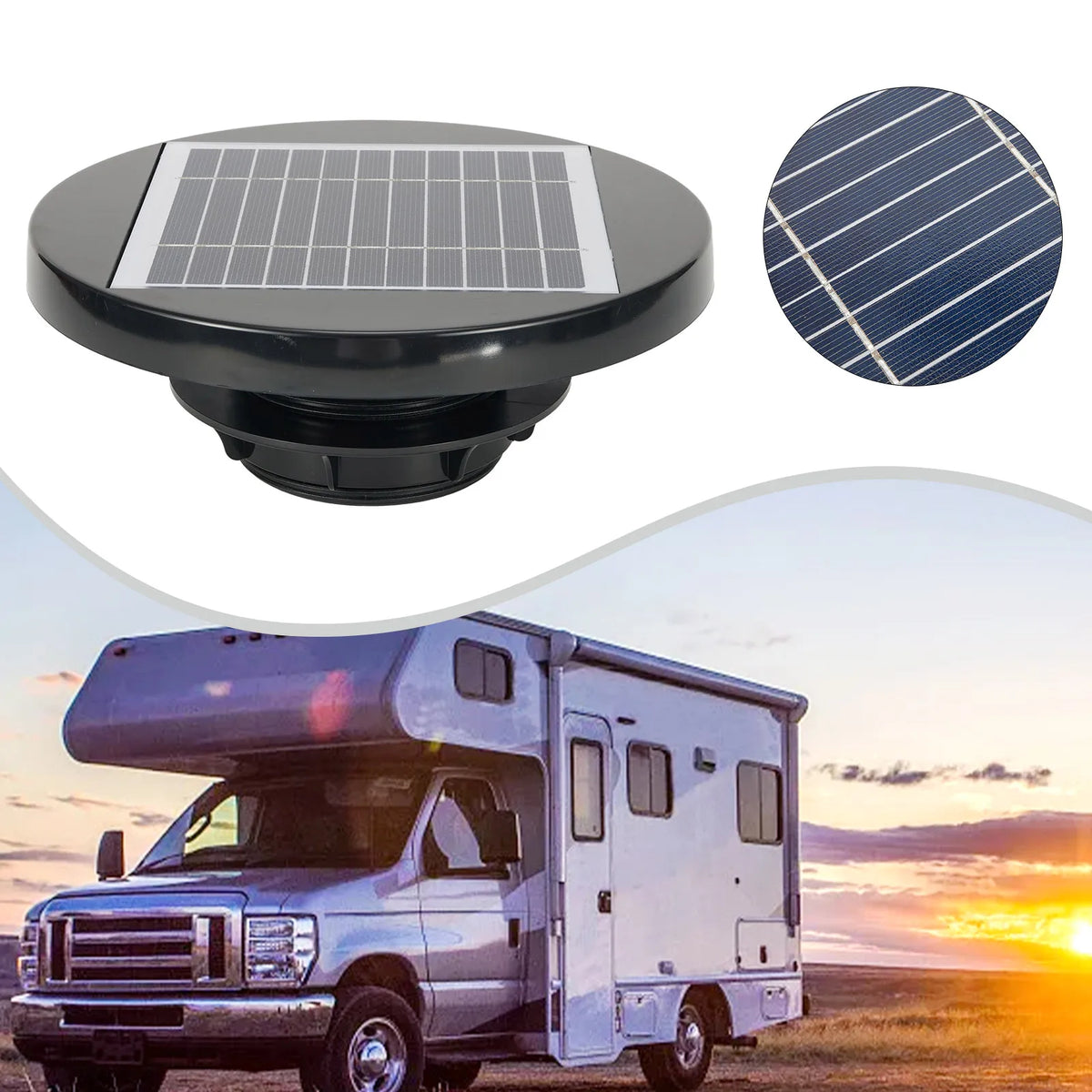 RV Solar Ventilation Fan Solar Powered Roof Fan Warm Air Extractor Fan For RV, Marine, Camper, Shed, Boat, Caravan