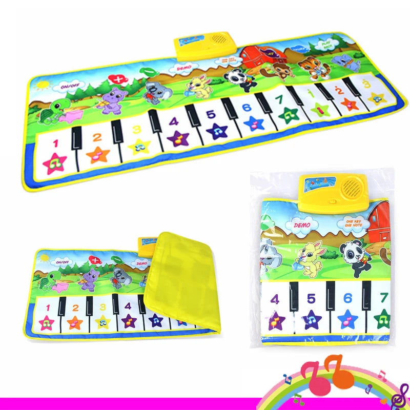 Kids Musical Carpet Baby Toddlers Fitness Keyboard Piano Mat Music Play Instrument Montessori Education Toys Gift for Girl Boy