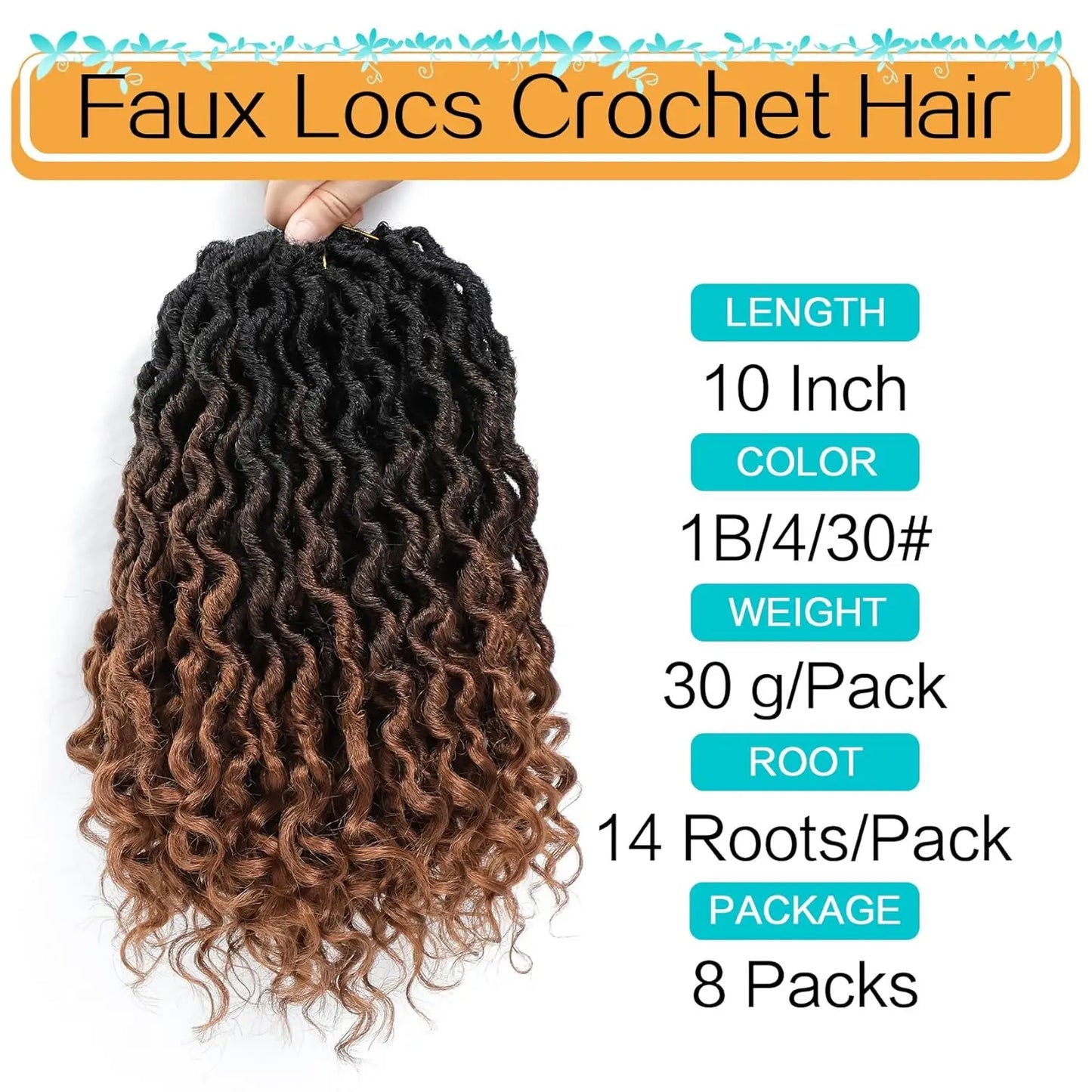 12-24inch Goddess Locs Crochet Hair Goddess Faux Locs Synthetic Crochet Hair For Women Pre Looped Faux Locs With Curly Ends