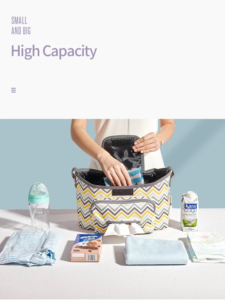 Sunveno Mommy Single Shoulder Bag Baby Stroller Organizer Suitable for Traveling with Baby Convenient Diaper Bag