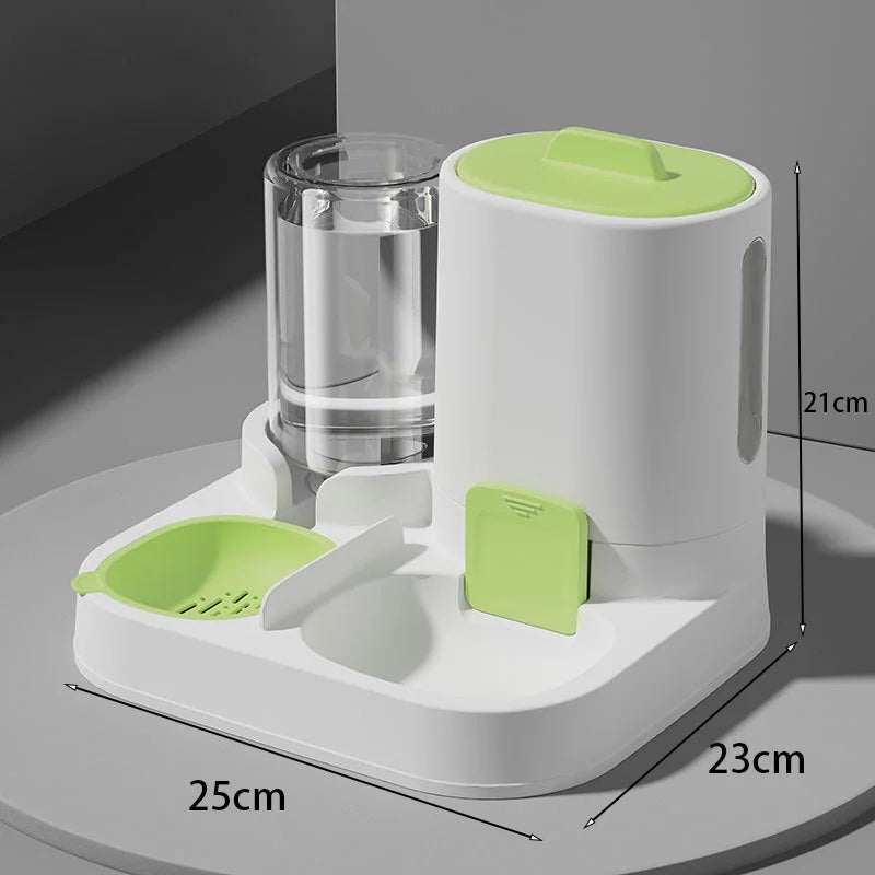 Automatic Pet Feeder And Water Dispenser Two-in-One Bowl Large Capacity For Cats Dogs Smooth Feeding System Pet Supplies