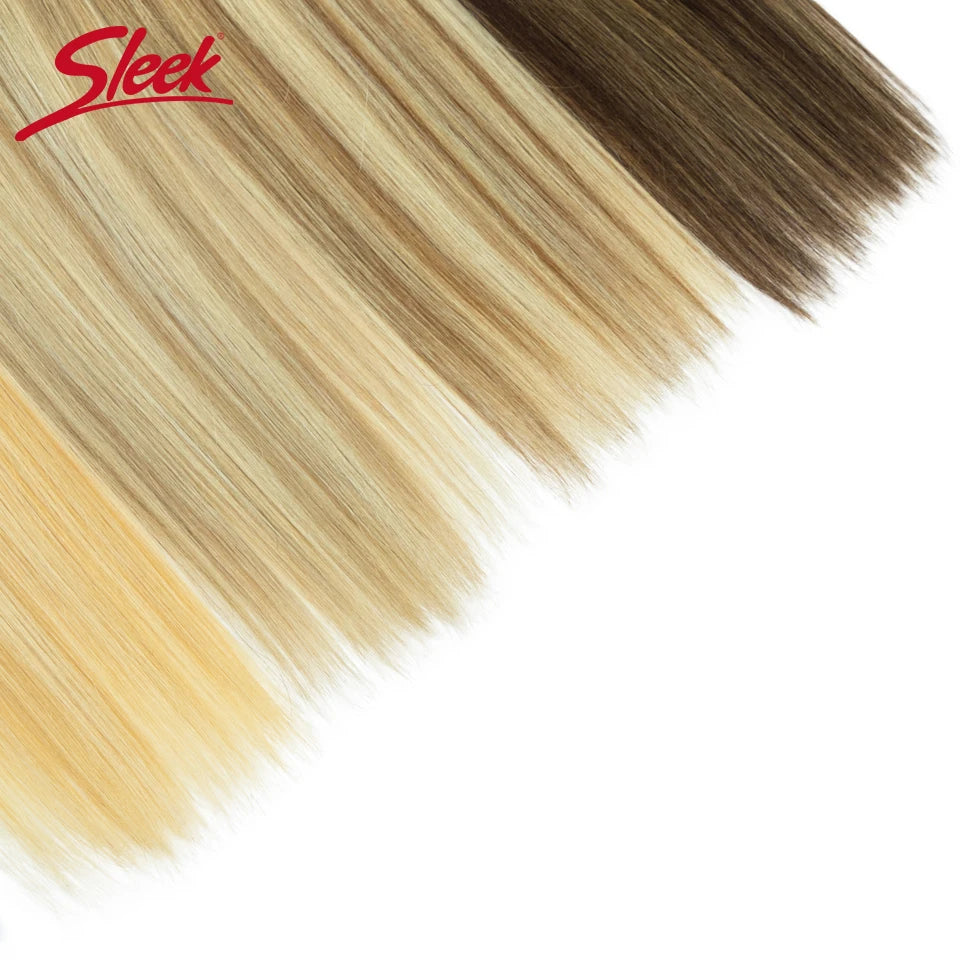Sleek Peruvian Straight Human Hair Double Drawn Natural Human Hair Weave Bundles Natural Brown #27 #613 Remy Human Hair Bundle