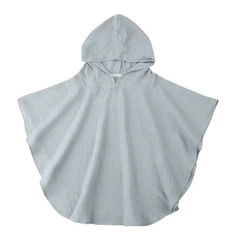 Pure Cotton Baby Towel Solid Color Muslin Baby Hooded Bath Towel Kids Newborn Swim Beach Bathrobe Quick Dry Facecloth Baby Stuff