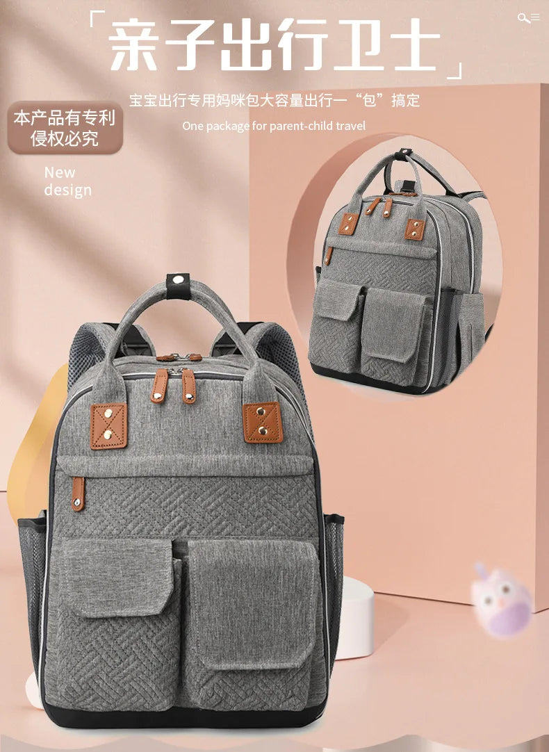 Diaper Bag Backpack for Stroller Waterproof Mummy Large Capacity Outdoor Travel Nappy Maternity Bag with Portable Changing Pad