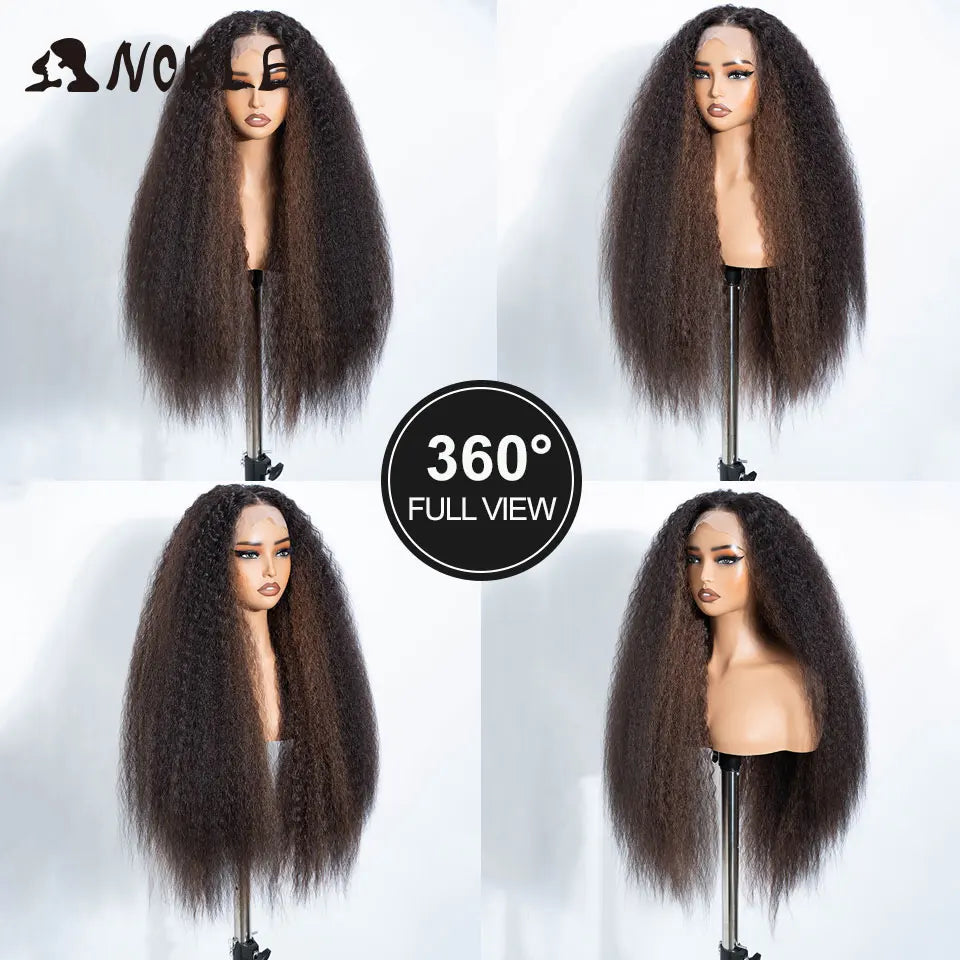 Noble 30 Inch Synthetic Lace Front Wigs For Women Curly Ash Blonde Highlight 13x4 Body Wave Silk Base Lace Wig Cosplay Daily Wig