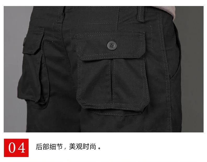 Summer Fashionable Sports Pure Cotton Straight Leg Multi-pocket Cargo Shorts Men's Casual Loose Plus Size High Quality Shorts