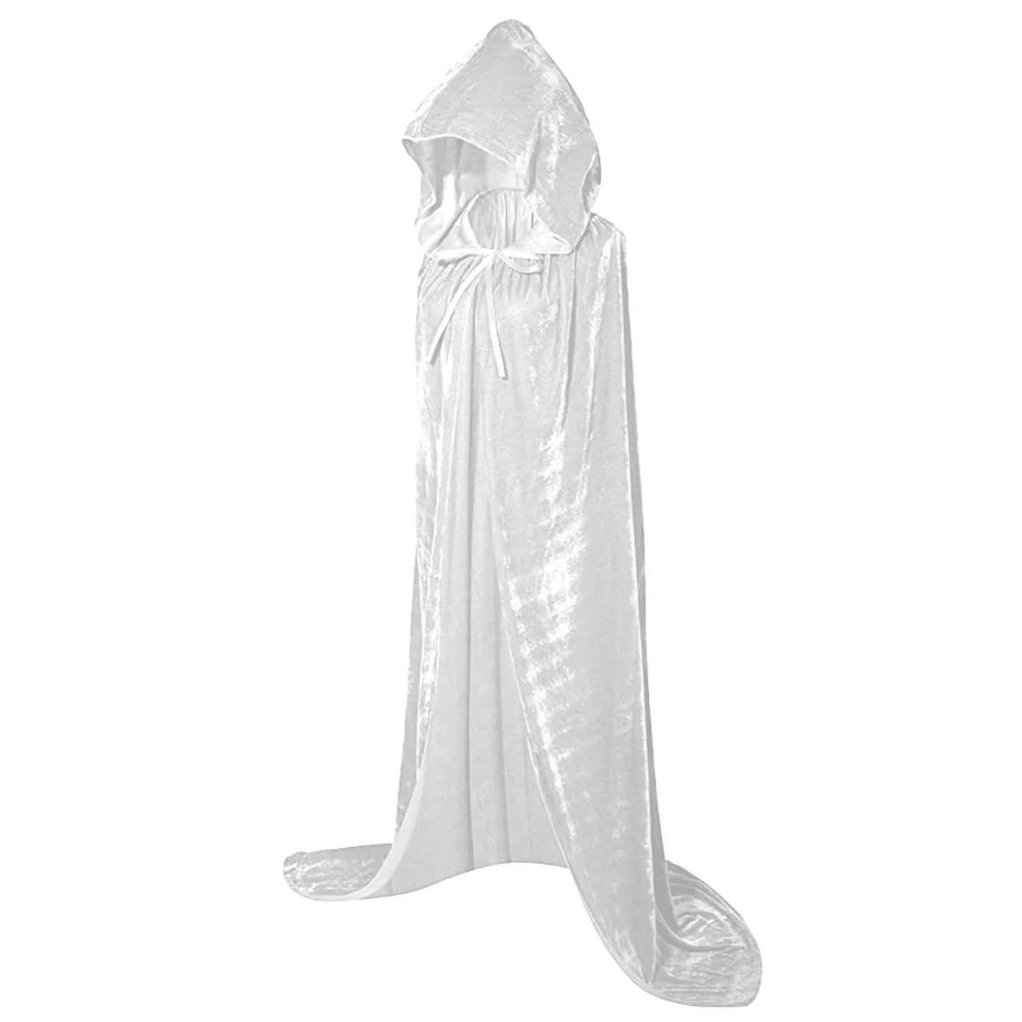 Halloween Costume Unisex Cosplay Death Cape Long Hooded Cloak Wizard Witch Medieval Cape S-Xl Black White Red Coffee Blue