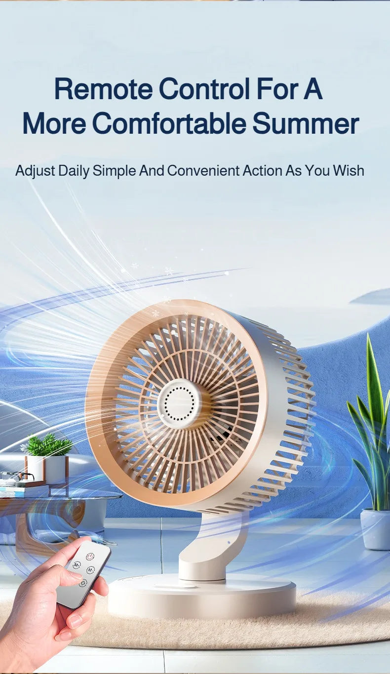Desktop Circulating Small Wall Mounted Fan Multifunction Shaking Head Remote Control Quiet Cooling Fan For Home Office