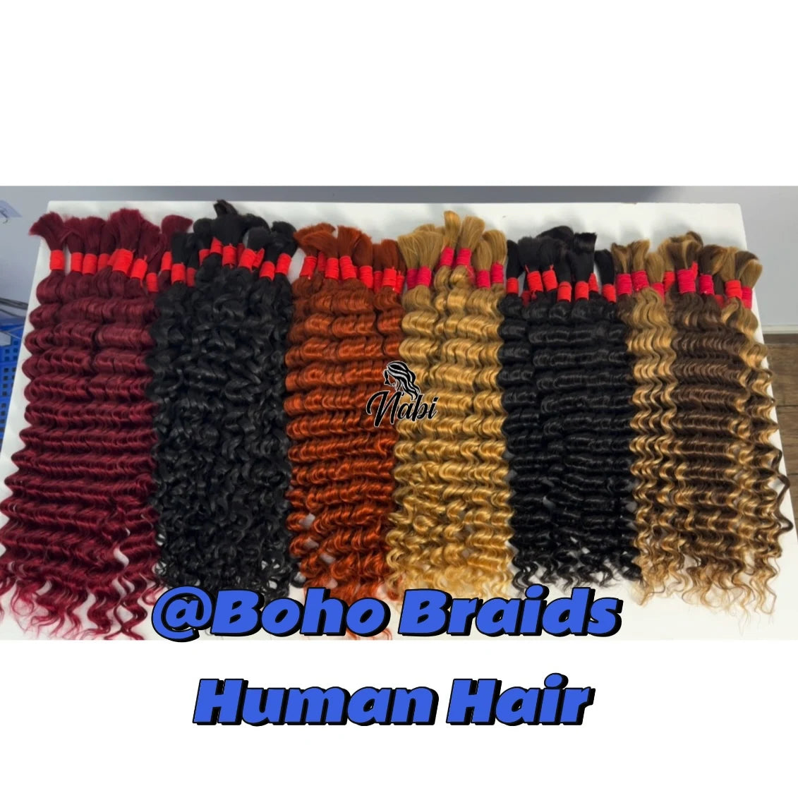 4/27# 99J# Colored Human Hair Boho Braiding Hair 50g/bundle Deep Wave Brazilian Human Braiding Hair for Black Women