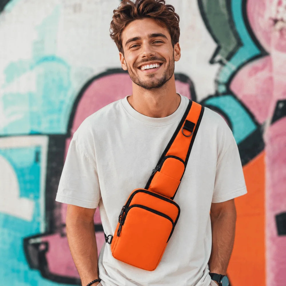 Fashion RFID Blocking Chest Bag Waterproof Anti-Theft Anti-Theft Sling Bag Lightweight Simple Messenger Bag Travel