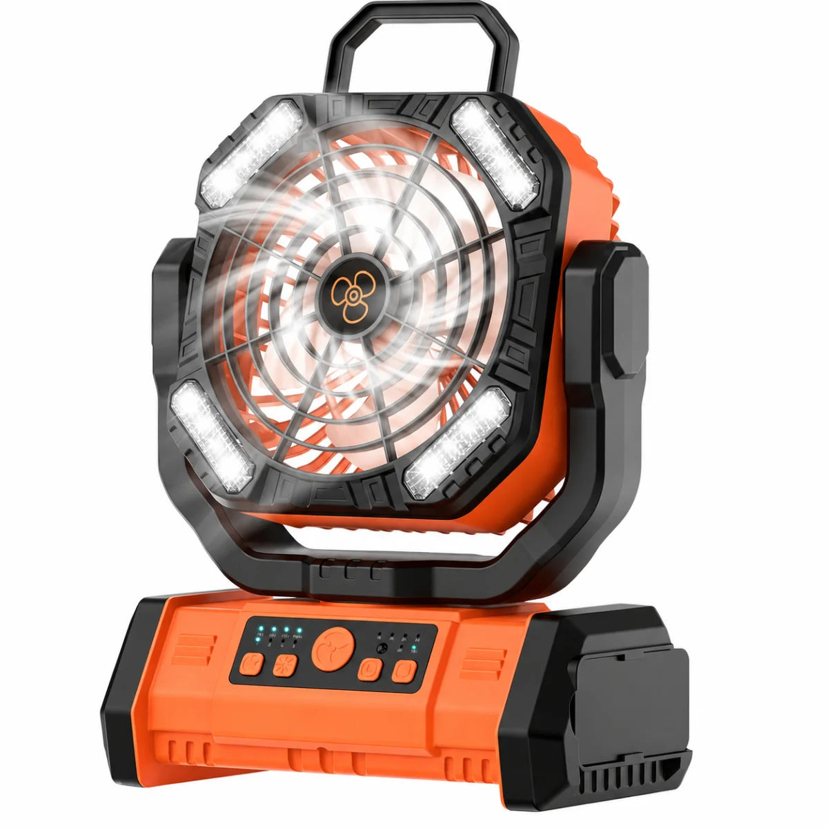 Remote-Controlled Timed Oscillating Tent Hanging Fan, 20000 Mah Rechargeable Fan with Led Light, Portable Camping Ceiling Fan, Suitable for Camping Enthusiasts