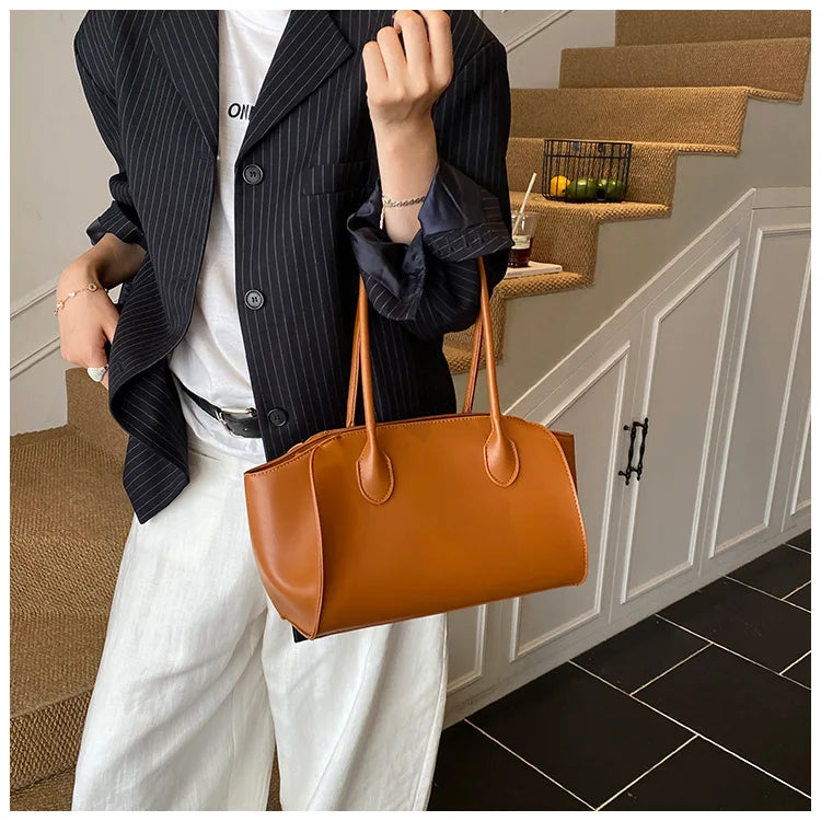 Luxury Women's Large Tote Bag Genuine Leather Shoulder Bags 2025 Female Retro Handbags High Quality Ladies Messenger Bag Black
