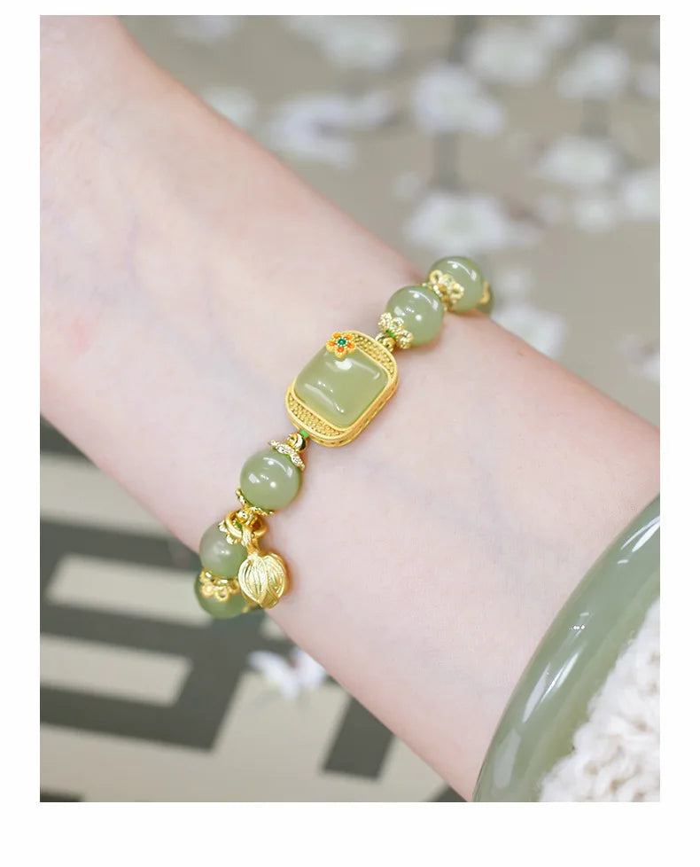 Elegant Temperament Jewelry Natural Hetian Jade Bracelet High Sense For Female Party Wedding Jewelry Gift