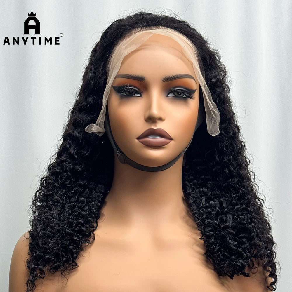 280% High Density Double Drawn Pixie Jerry Curly Water Wave Human Hair Wigs 20inches 13x4 Lace Frontal Human Hair Wig for Women