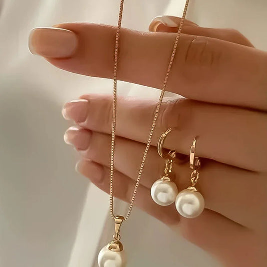 3 Pcs Jewelry Set Of Earring Pendant Necklace For Women Exquisite Fashion Wedding Gift