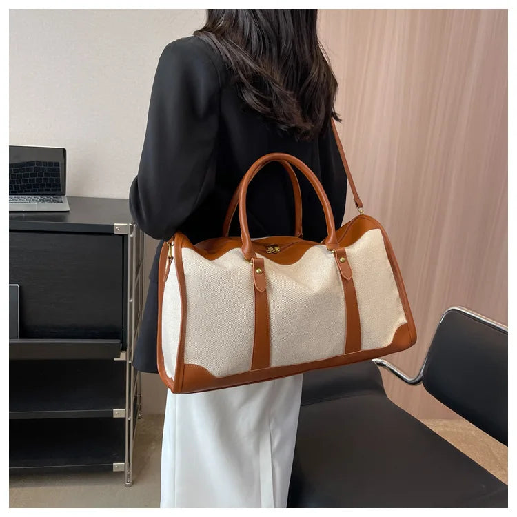 Fashion Travel Bags Women's Canvas Handbags Business Duffels Bags Vintage Fitness Gym Bags Business Trip