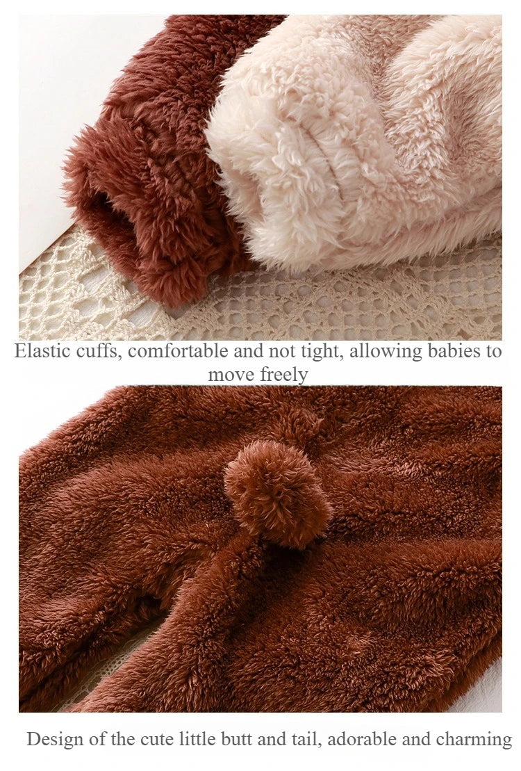 Winter Baby Fleece Onesie - Warm Fuzzy Footed Pajamas for Newborn Toddler Unisex
