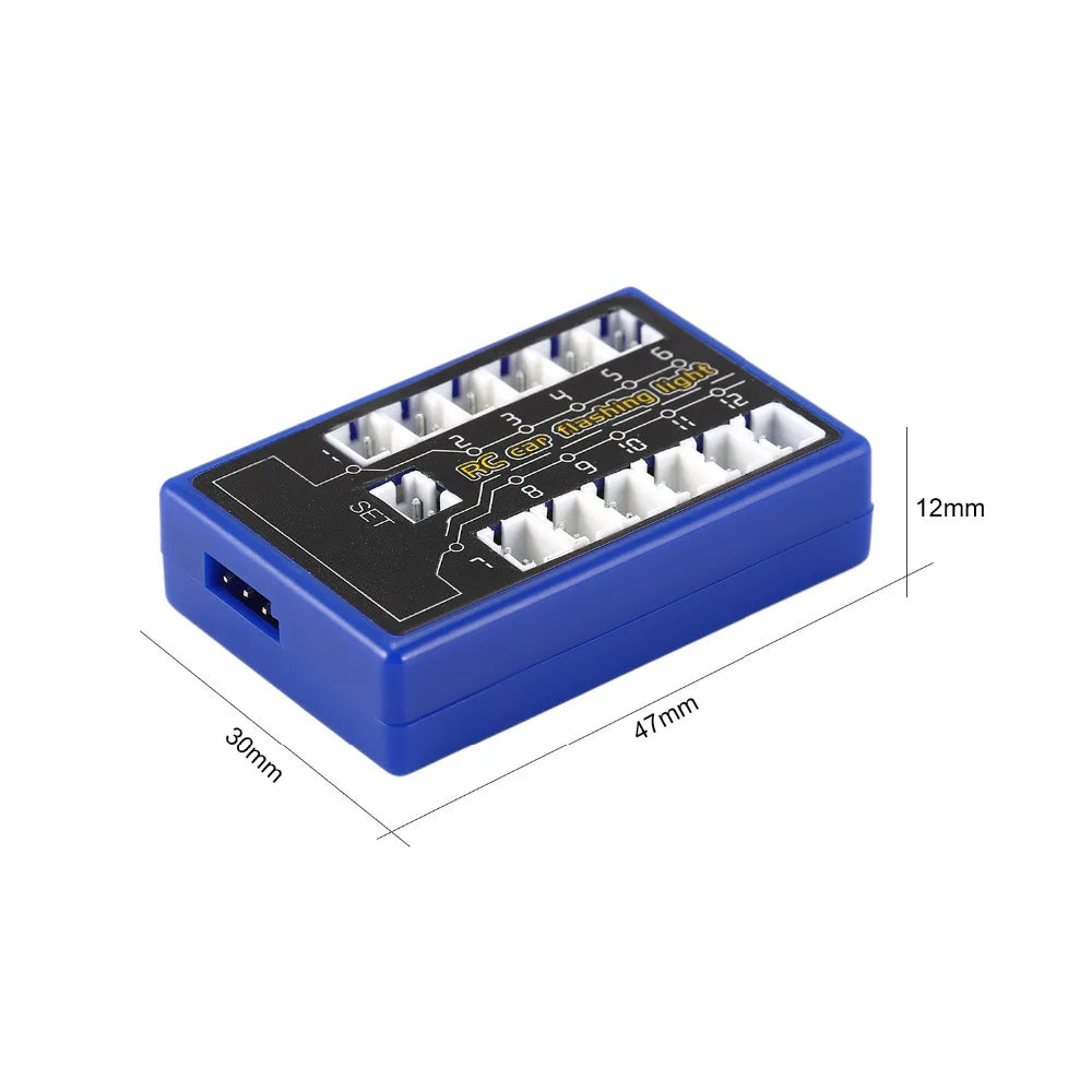 12 Ultra LED Flash Bright Light Strobe Lamp Kit System for 1/10 1/8 RC Car Drift TAMIYA CC01 4WD Axial SCX10 Truck D90 Model Toy