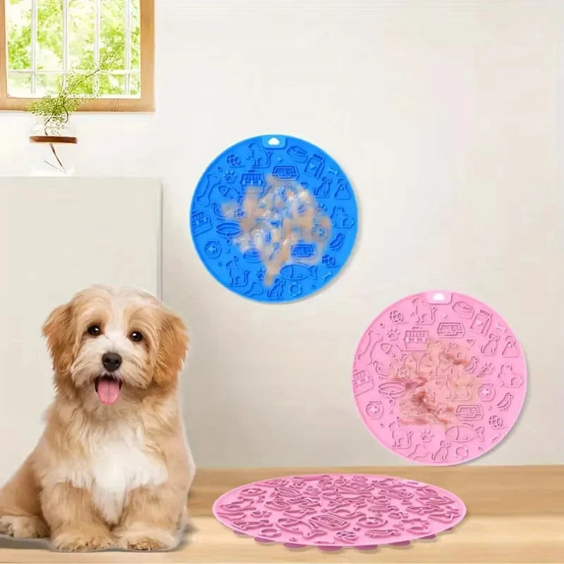 Pet Feeding Mat Silicone Dog Licking Pad Square Dogie Feeding Training Pad for Dry-wet Food Dog Feeder Pet Mat Water Feeding Mat