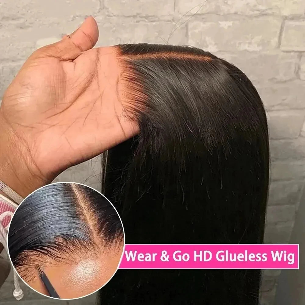 2026 New Wear And Go Glueless Wigs Human Hair Bob Straight Front Wigs Human Hair Upgraded No Glue Front Wigs For Women