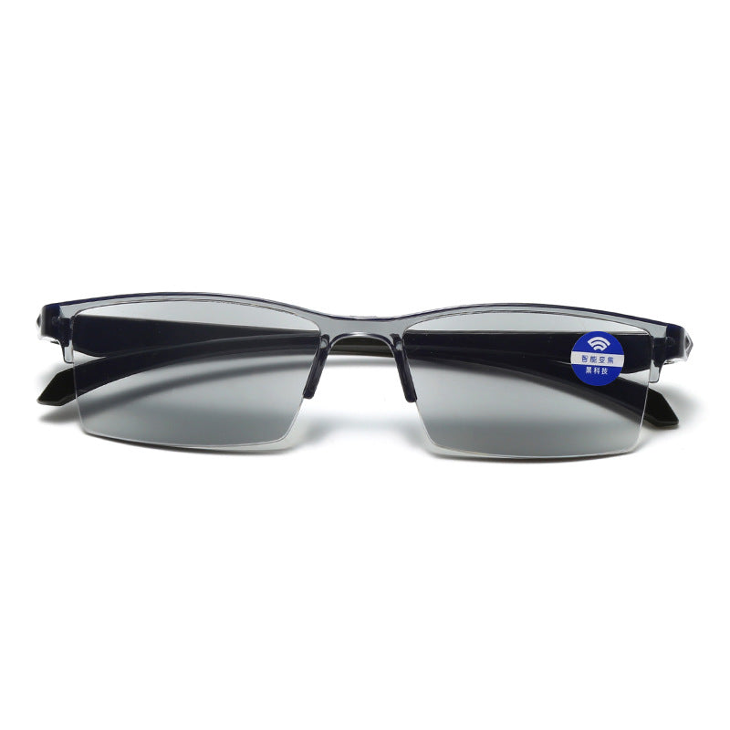 Intelligent Zoom Reading Glasses Fashion Presbyopia Glasses Frameless Hyperopia Glasses Unisex Anti-reflective Reading Glasses