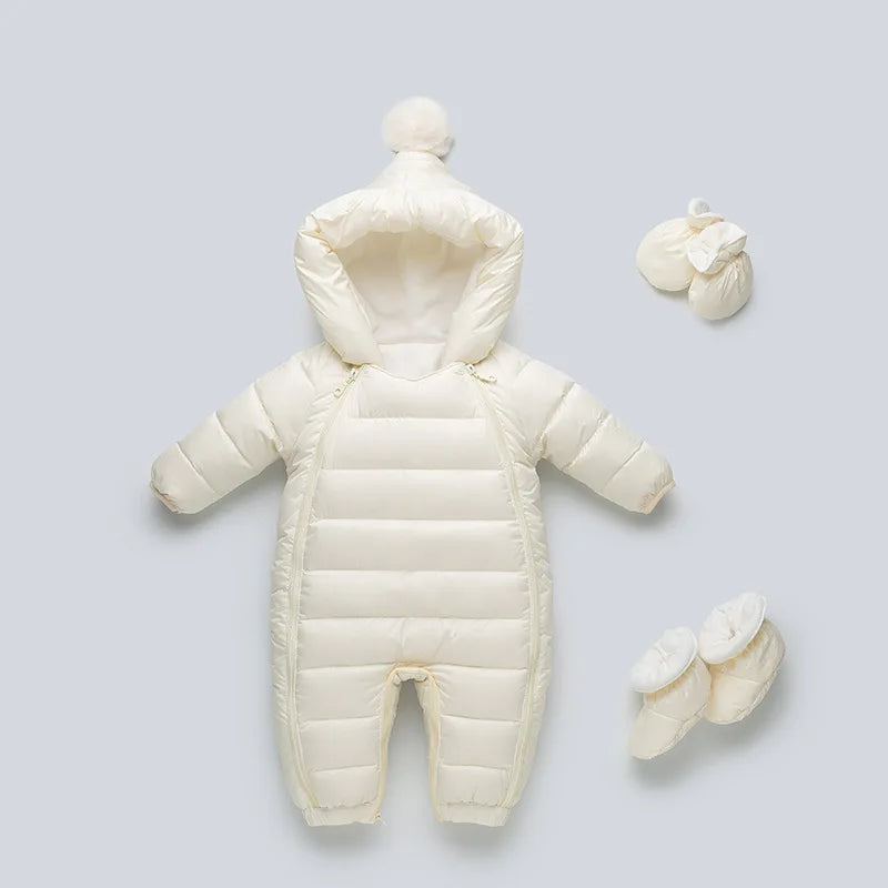 Ircomll Infant Baby Winter Lightweight Duck Down Overalls Fleece Children Jacket Cartoon Rompers For Boys Girls Toddler Jumpsuit