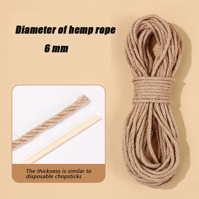 Cat DIY Sword Hemp Rope Cat Climbing Frame Cotton Rope Cat Tree Tower Furniture Protector 4/6/8mm Cat Grinding and Scratching