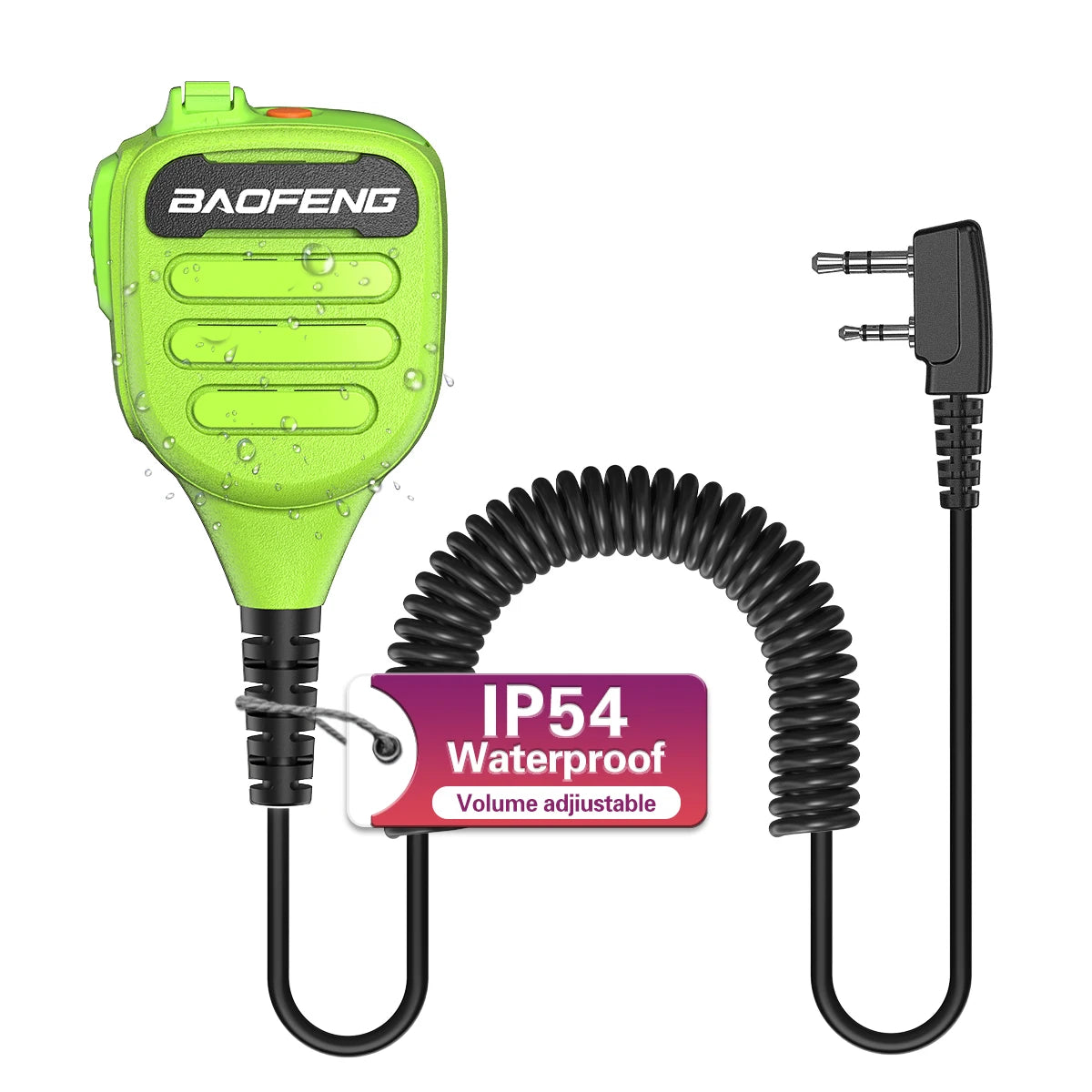 Baofeng BF-850 IP54 Waterproof Walkie Talkie Speaker Mic Volume Adjustable High Clear Sound For UV-5R BF-888S AR-152 PRO Radio
