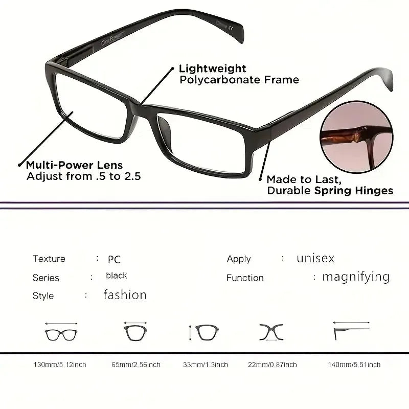 MJYIWANG Newest Multifocal Reading Glasses Women Men Auto Adjusting Bifocal Glasses For Readers