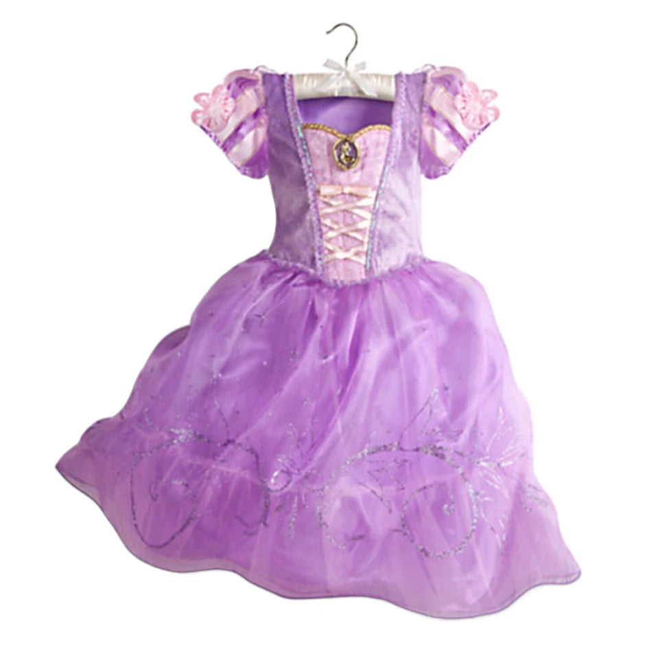 Halloween Birthday Dress Cinderella Snow White Aurora Rapunzel Princess Costume for Girls Kids 2-8Y