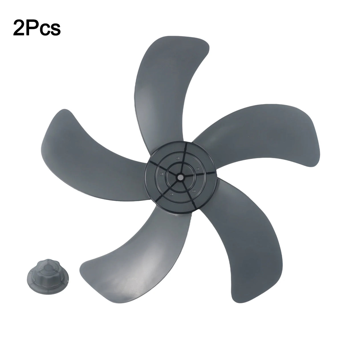 1 Pcs 16 Inch Household Plastic Fan Blade Five Leaves With Nut Cover For Pedestal Fan Table Fanner Accessory