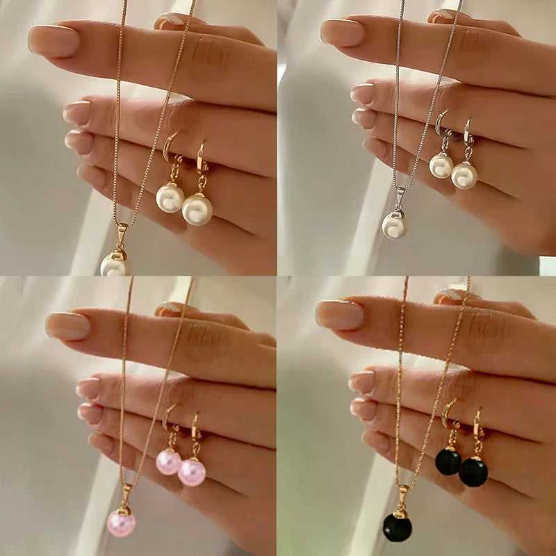 3 Pcs Jewelry Set Of Earring Pendant Necklace For Women Exquisite Fashion Wedding Gift