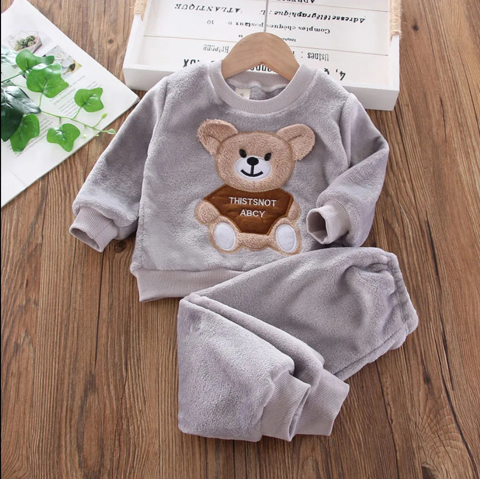 Winter Baby Boy Clothes Set 2pcs Fleece Kids Clothes For 0-5Yrs Children Kids Outfits Toddler Baby Girl Boy Clothes Sets