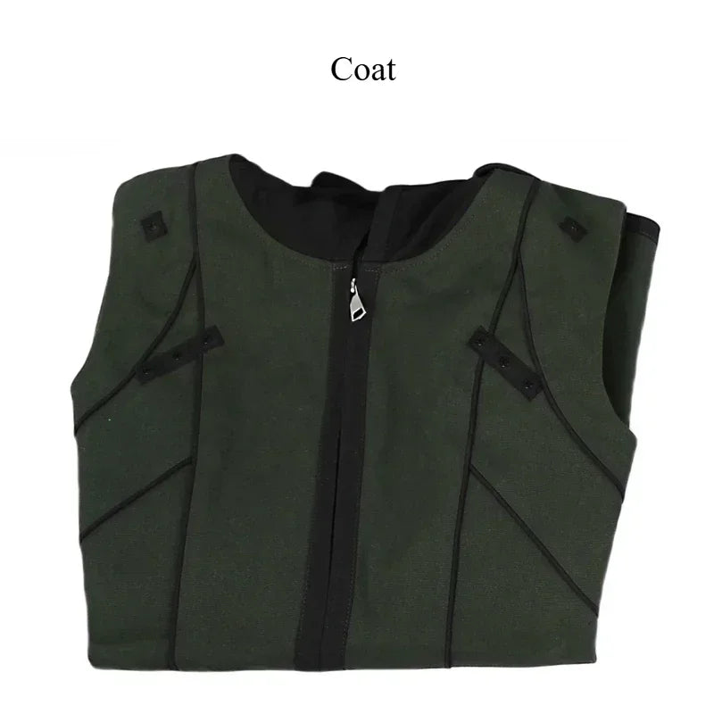 Halloween Black Doom Cosplay Costume Vest Pants Cloak Outfit Full Set and Individual Items Are Sold Man Battle Suit Custom Made